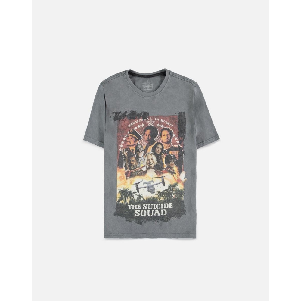 DC Comics Suicide Squad - Acid Wash Tshirt Homme - Gris